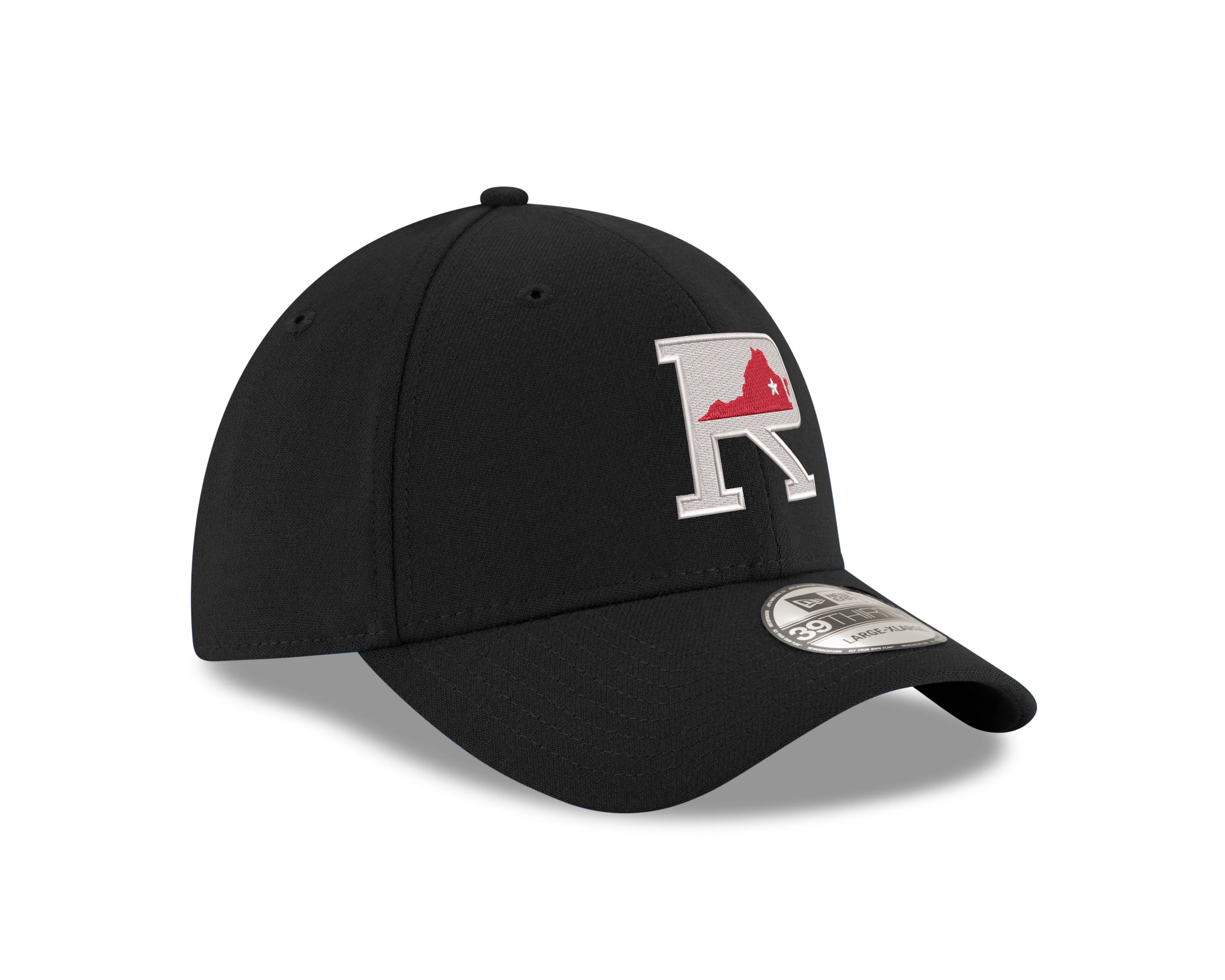 Richmond Flying Squirrels New Era Black Fauxback 'R' 39Thirty - Image 3