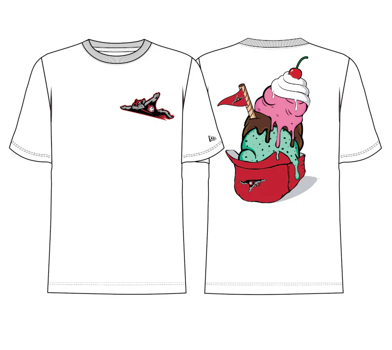 Richmond Flying Squirrels New Era Ice Cream Helmet Tee - Image 5
